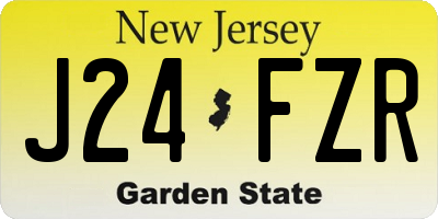 NJ license plate J24FZR