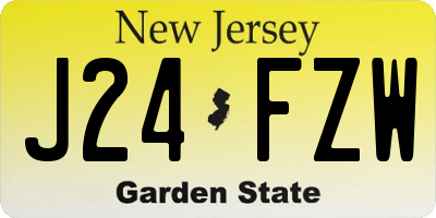 NJ license plate J24FZW