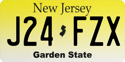 NJ license plate J24FZX