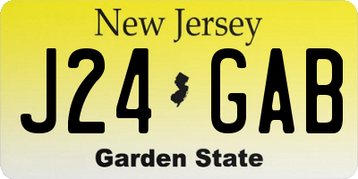 NJ license plate J24GAB