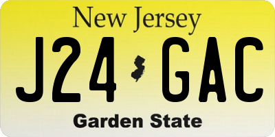 NJ license plate J24GAC