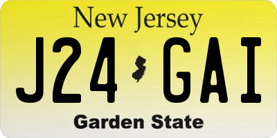 NJ license plate J24GAI