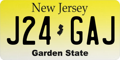 NJ license plate J24GAJ