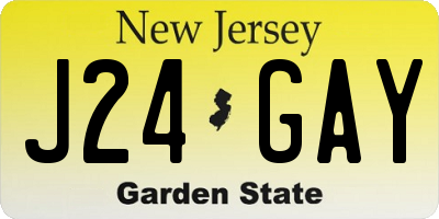 NJ license plate J24GAY