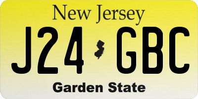 NJ license plate J24GBC