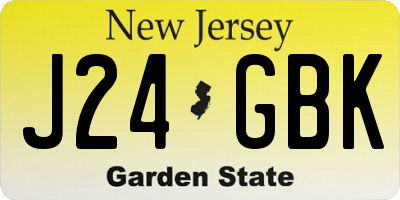 NJ license plate J24GBK