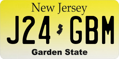NJ license plate J24GBM