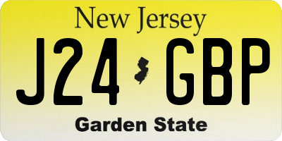 NJ license plate J24GBP
