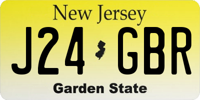 NJ license plate J24GBR