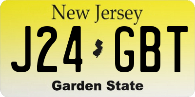 NJ license plate J24GBT