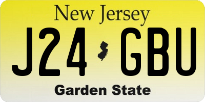 NJ license plate J24GBU