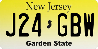 NJ license plate J24GBW