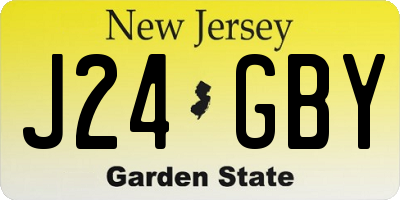NJ license plate J24GBY