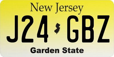 NJ license plate J24GBZ