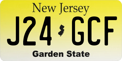 NJ license plate J24GCF