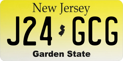 NJ license plate J24GCG