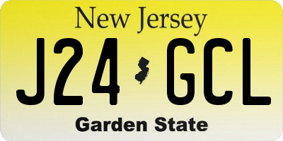 NJ license plate J24GCL