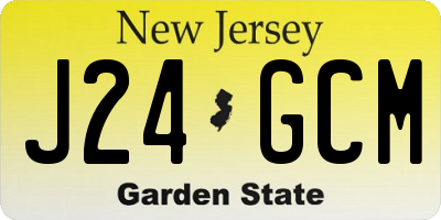 NJ license plate J24GCM
