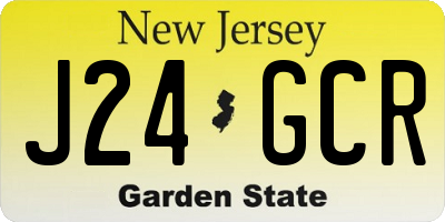 NJ license plate J24GCR