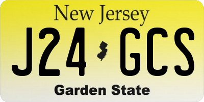 NJ license plate J24GCS