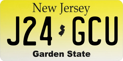 NJ license plate J24GCU