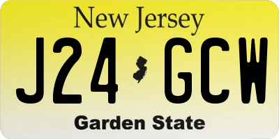 NJ license plate J24GCW