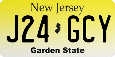 NJ license plate J24GCY
