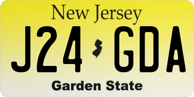NJ license plate J24GDA