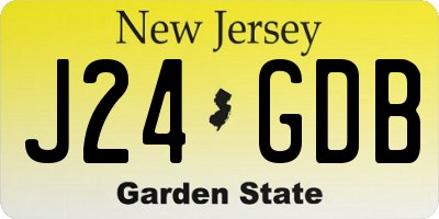 NJ license plate J24GDB
