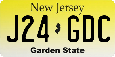 NJ license plate J24GDC