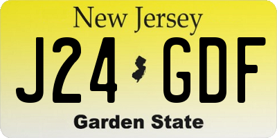 NJ license plate J24GDF
