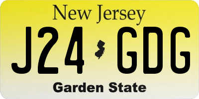 NJ license plate J24GDG