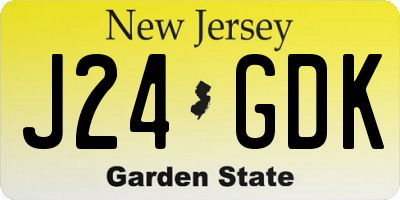 NJ license plate J24GDK