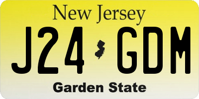 NJ license plate J24GDM
