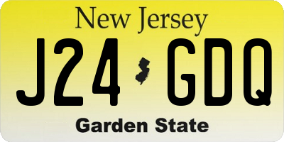 NJ license plate J24GDQ