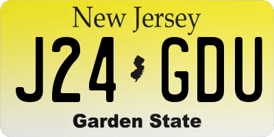 NJ license plate J24GDU