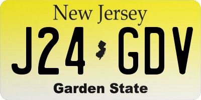 NJ license plate J24GDV