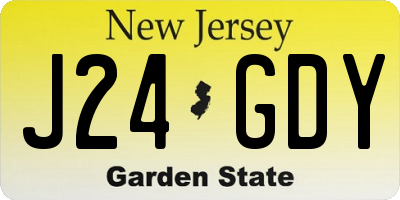 NJ license plate J24GDY