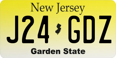 NJ license plate J24GDZ