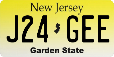 NJ license plate J24GEE