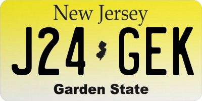 NJ license plate J24GEK
