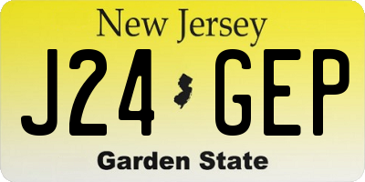 NJ license plate J24GEP