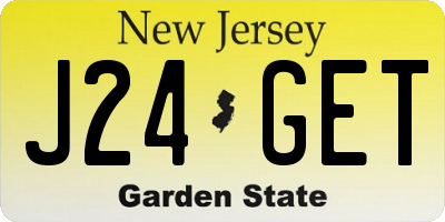 NJ license plate J24GET
