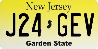 NJ license plate J24GEV
