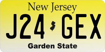 NJ license plate J24GEX