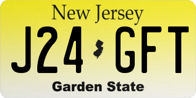 NJ license plate J24GFT