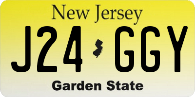 NJ license plate J24GGY