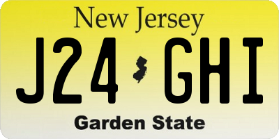 NJ license plate J24GHI