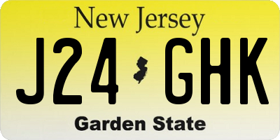 NJ license plate J24GHK