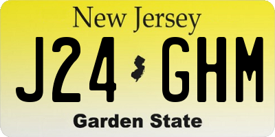 NJ license plate J24GHM